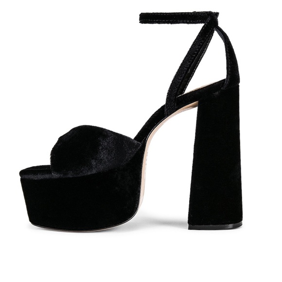Schutz Black Velvet Aryia Platform Sandal - Picture 3 of 14